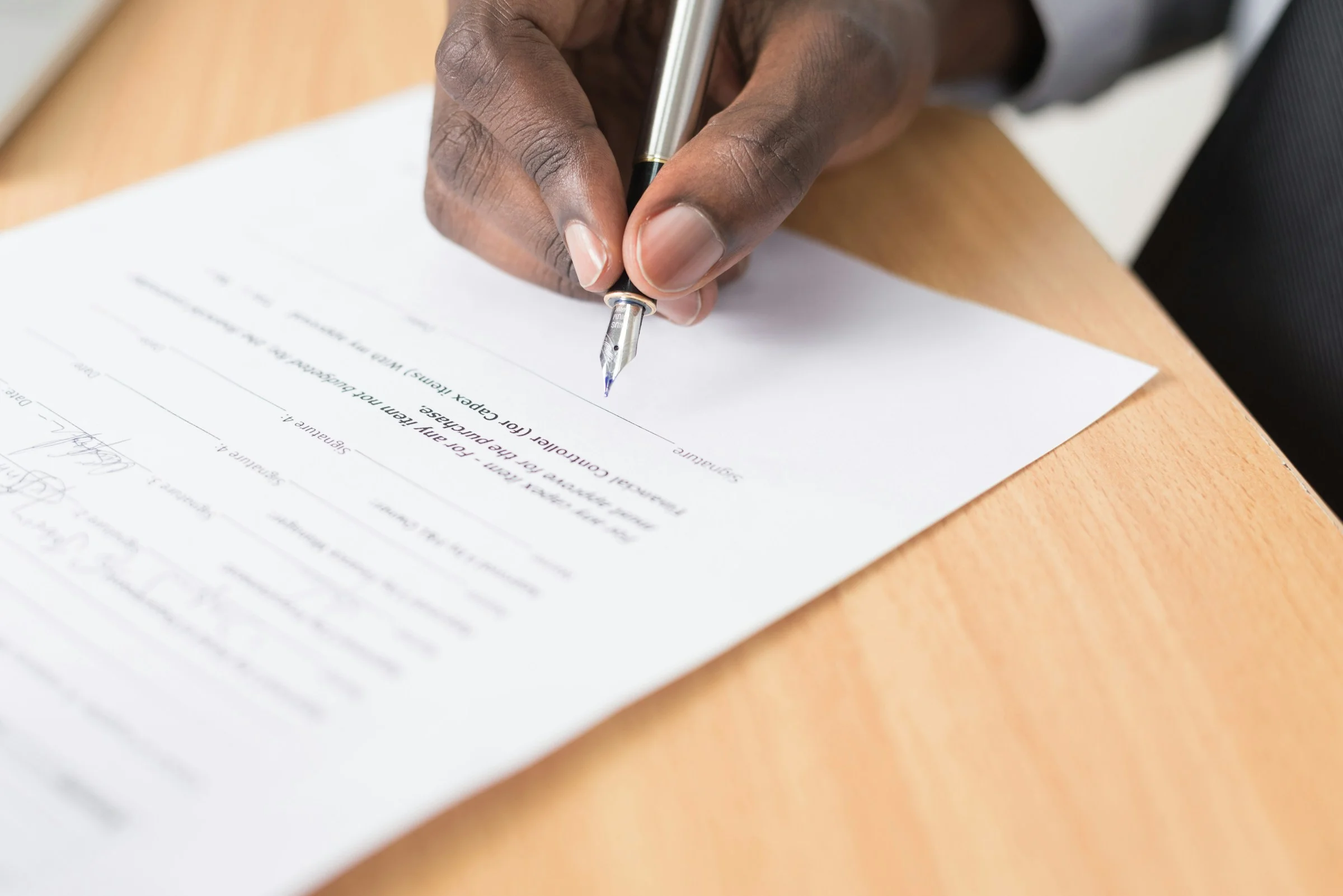 A document being signed